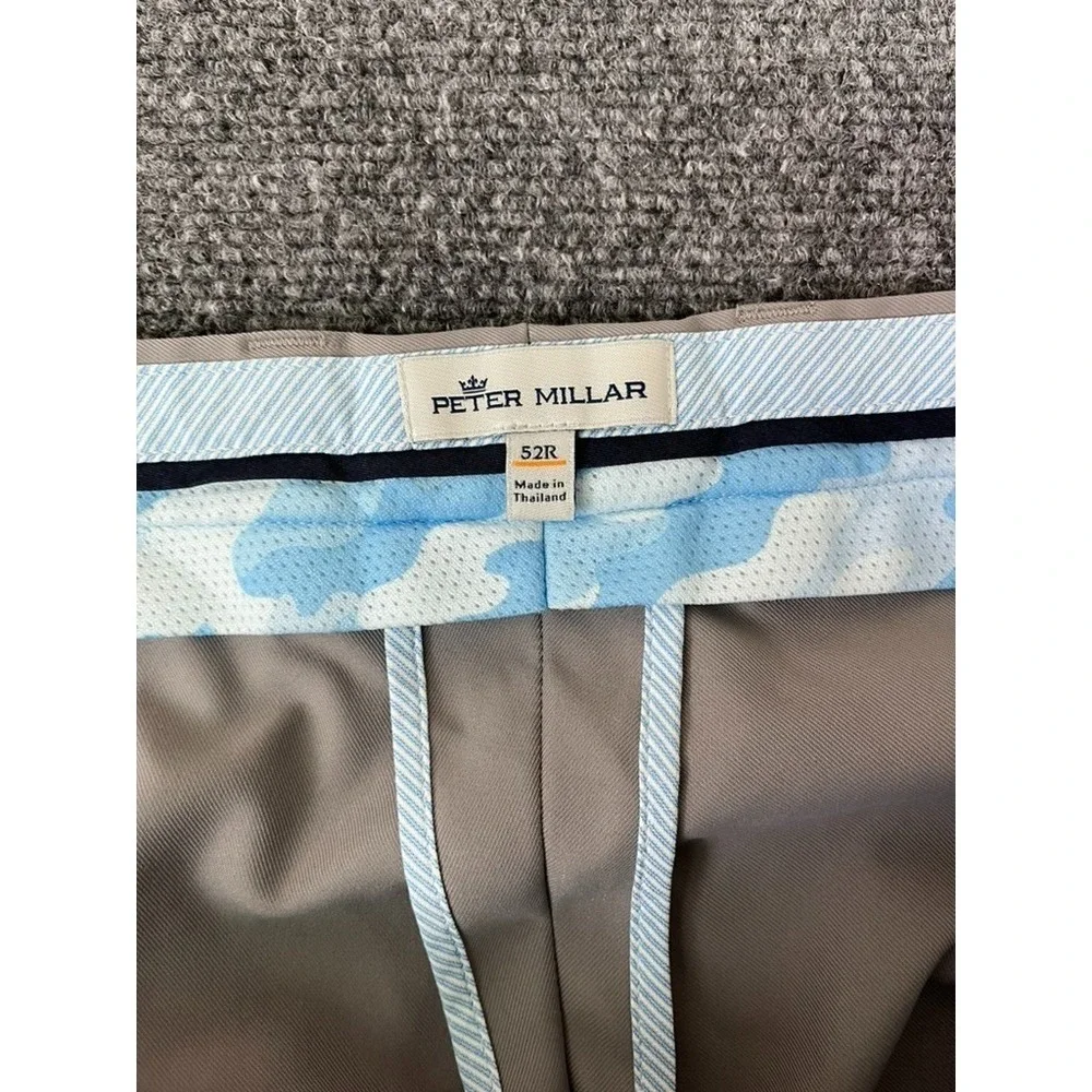 Peter Millar Chino‎ Pants Mens Straight Leg Polyester Gray High Rise Size 52 R